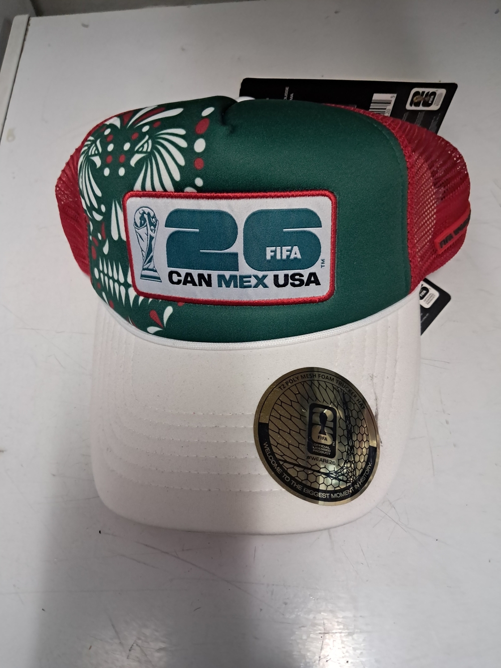 FIFA 26 Can Mex USA Trucker Cap - Green/Red/White